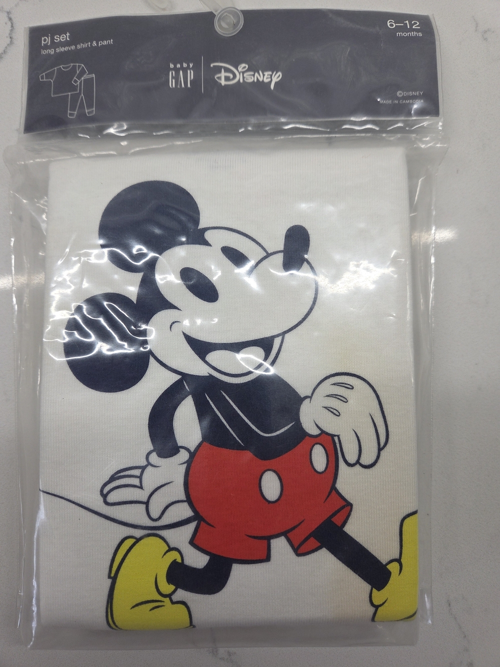 BabyGap × Disney Mickey Mouse Pajama Set Size 6-12 mos (brand new)